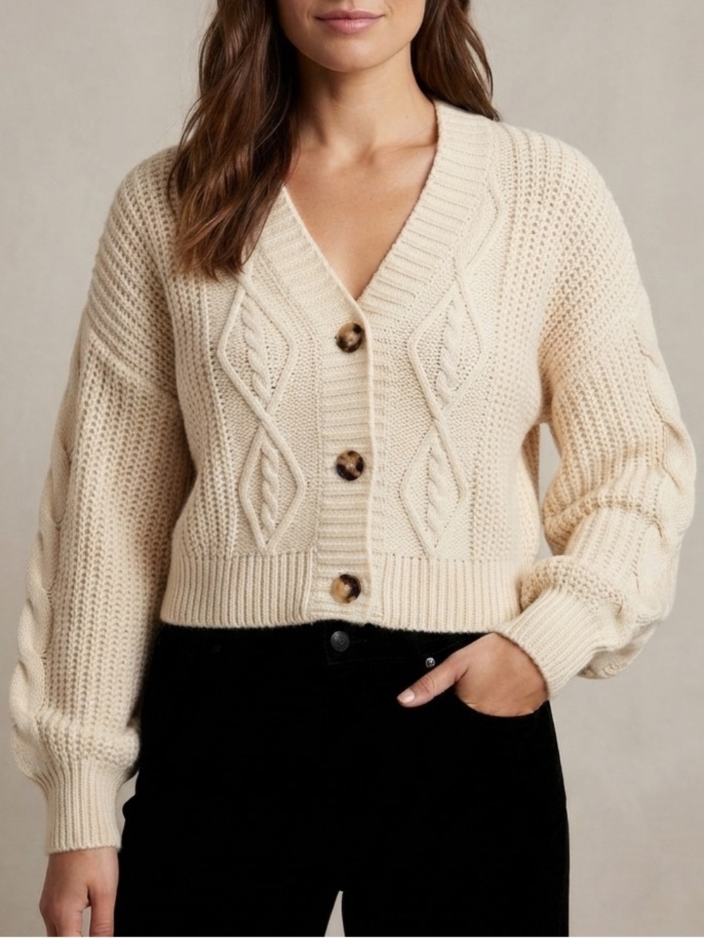 NWOT Cable Knit Cardigan Size L